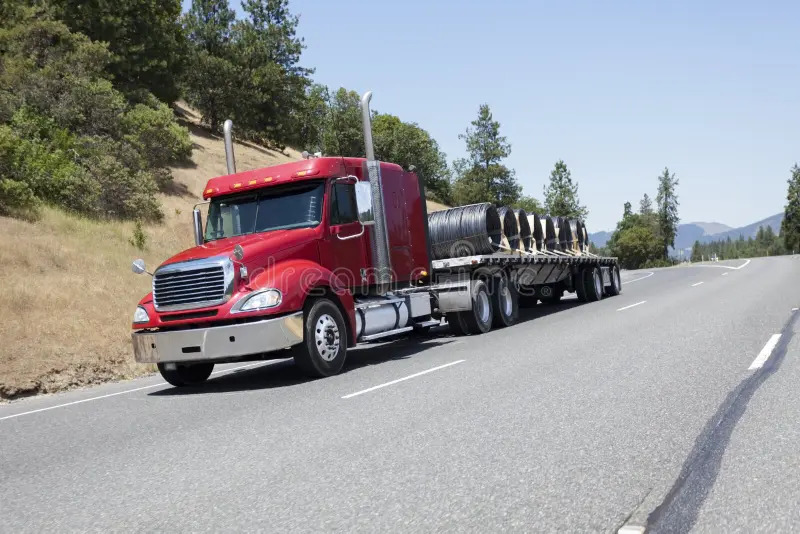 Flatbed truck loaded for transport in St. George Utah serving Washington County contractors